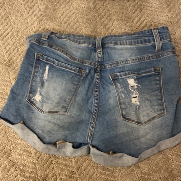High Rise Ripped Jean Shorts - Picture 2 of 3